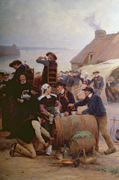 The Pardon in Brittany (detail) by Theophile Louis Deyrolle